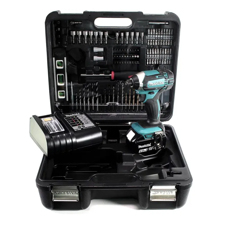 Makita DTD 152 SGTK Akku Schlagschrauber 18 V 165 Nm + 1x Akku 6,0 Ah + Ladegerät + 101 tlg. Zubehörset + Koffer Sonderangebot