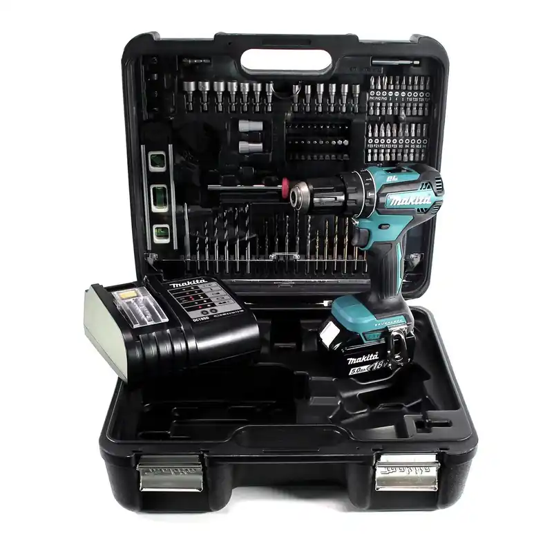 Makita DTD 156 STTK Akku Schlagschrauber 18 V 155 Nm + 1x Akku 5,0 Ah + Ladegerät + 101 tlg. Zubehörset + Koffer Must-Have