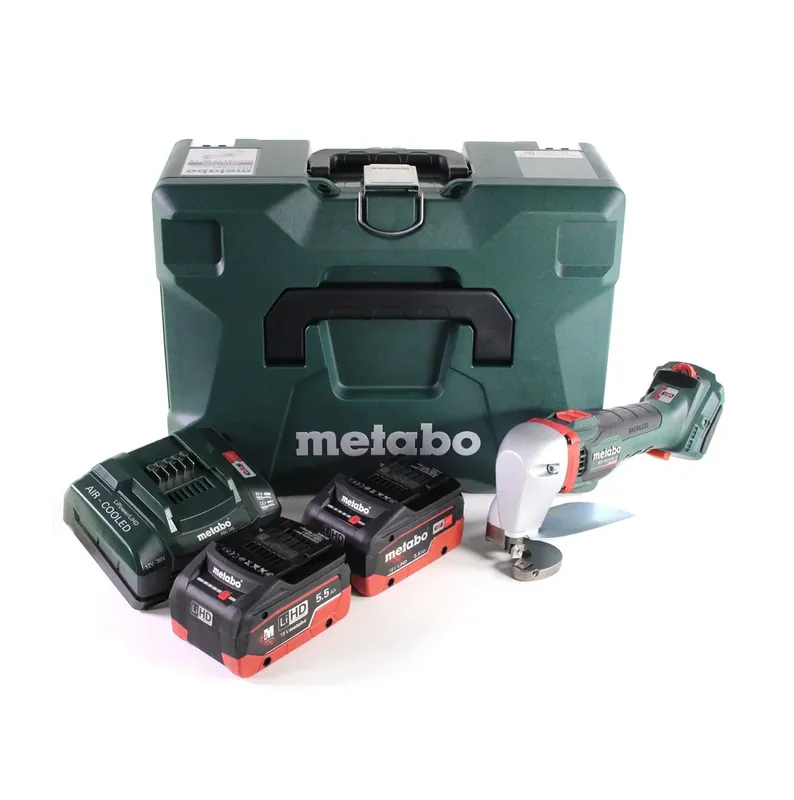 Metabo SCV 18 LTX BL 1.6 Akku Blechschere 18 V Brushless + 2x LiHD Akku 5,5 Ah + Ladegerät + MetaLoc Günstig