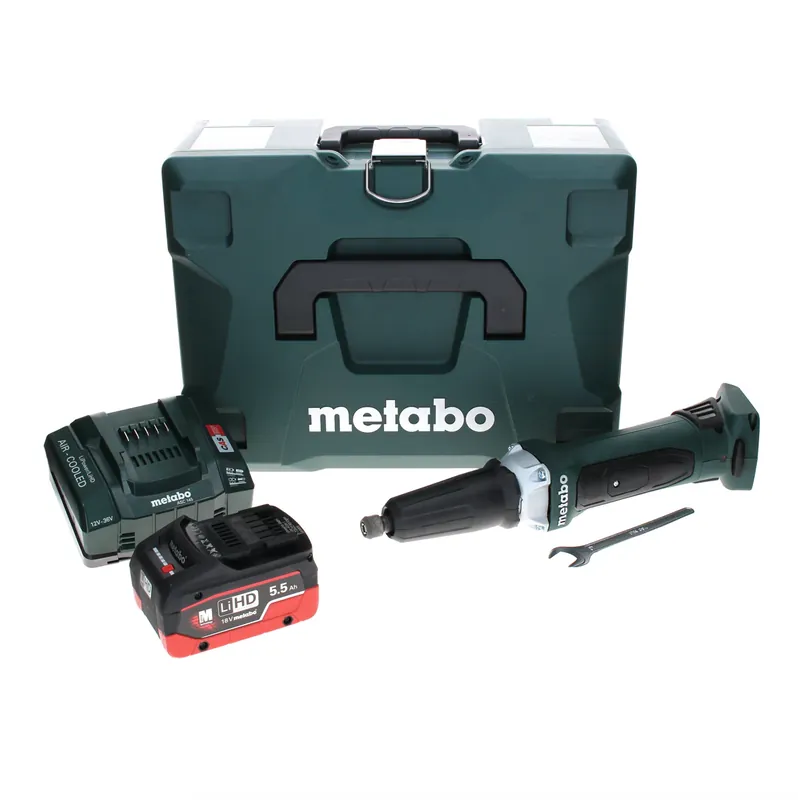 Saisonangebot Metabo GA 18 LTX Akku Geradschleifer 18 V + 1x LiHD Akku 5,5 Ah + Ladegerät + MetaLoc