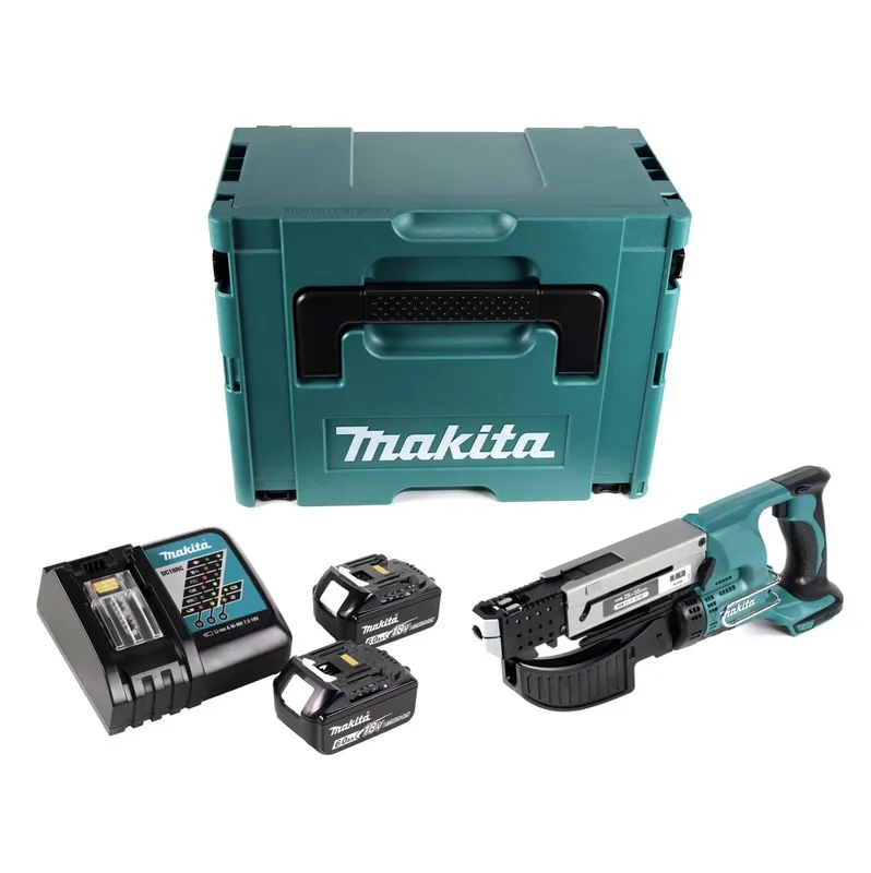 Makita DFR 550 RGJ Akku Magazinschrauber 18 V 25 - 55 mm + 2x Akku 6,0 Ah + Ladegerät + Makpac Wochenendangebot