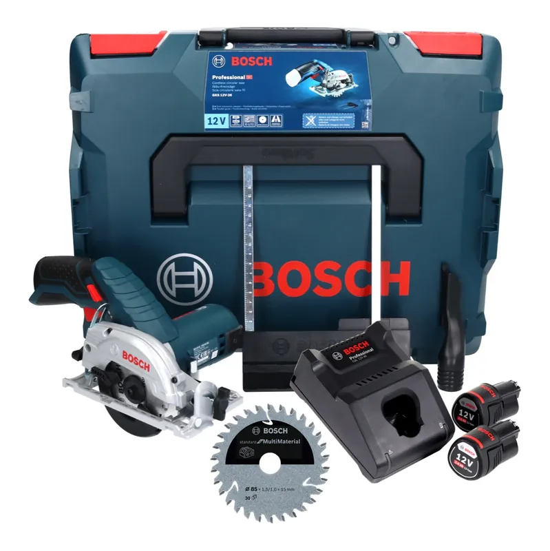 Bosch GKS 12V-26 Professional Akku Handkreissäge 12 V 85 mm + 2x Akku 3,0 Ah + Ladegerät + Sägeblatt + L-Boxx Online Kaufen