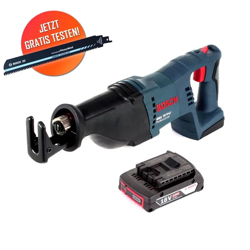 Gratis Bosch Carbide Säbelsägeblatt Bosch GSA 18V-LI Akku Säbelsäge 18 V + 1x Akku 2,0 Ah - ohne Ladegerät Saisonangebot