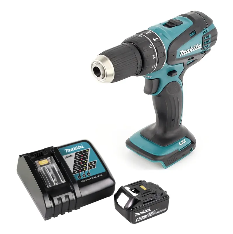 Sichere Zahlung Makita DHP 456 RG1 Akku Schlagbohrschrauber 18 V 50 Nm + 1x Akku 6,0 Ah + Ladegerät