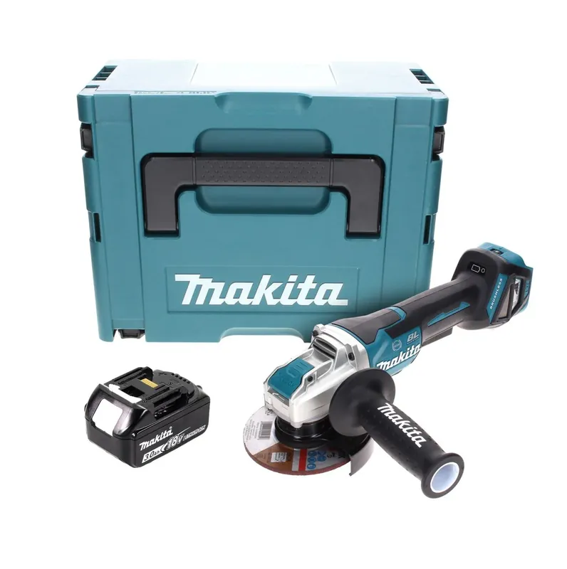 Makita DGA 519 F1J Akku Winkelschleifer 18 V 125 mm Brushless X-Lock + 1x Akku 3,0 Ah + Makpac - ohne Ladegerät Finale Aktion