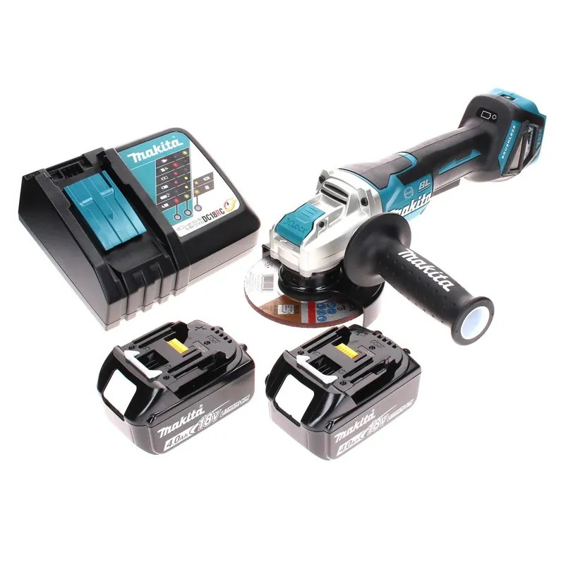 Neue Kollektion Makita DGA 519 RM Akku Winkelschleifer 18 V 125 mm Brushless X-Lock + 2x Akku 4,0 Ah + Ladegerät