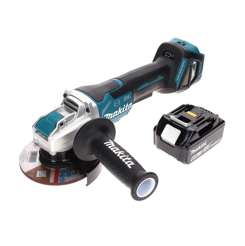 Makita DGA 519 G1 Akku Winkelschleifer 18 V 125 mm Brushless X-Lock + 1x Akku 6,0 Ah - ohne Ladegerät Neue Kollektion