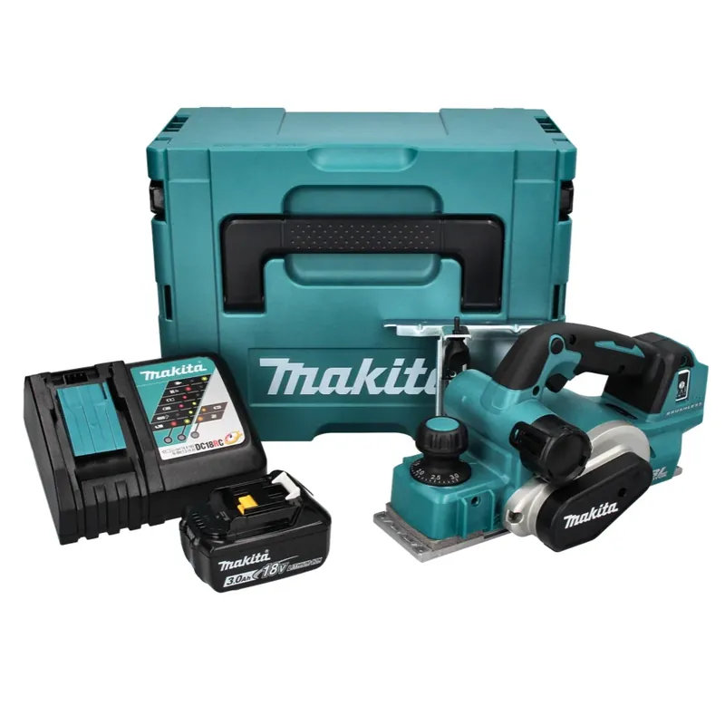 Solange Der Vorrat Reicht Makita DKP 181 RF1J Akku Hobel Falzhobel 82 mm 18 V Brushless + 1x Akku 3,0 Ah + Ladegerät + Makpac