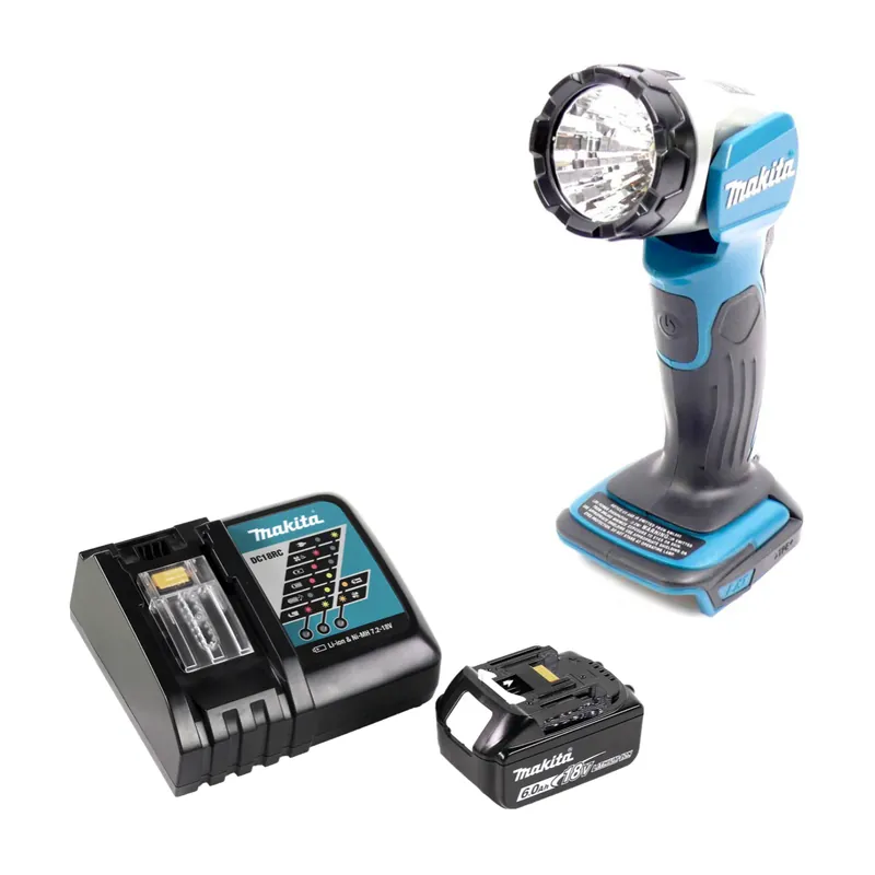 Preis Gesenkt Makita BML 802 RG1 Akku Lampe für 14,4 und 18V Akkus + 1x Akku 6,0 Ah + Ladegerät