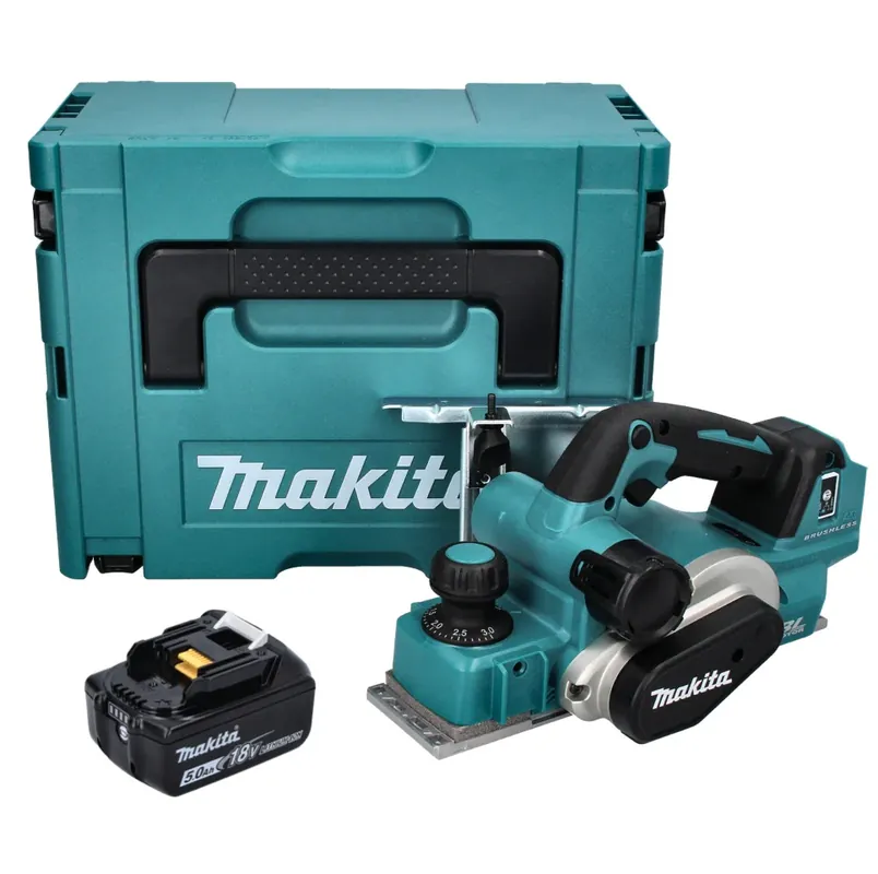 Makita DKP 181 T1J Akku Hobel Falzhobel 82 mm 18 V Brushless + 1x Akku 5,0 Ah + Makpac - ohne Ladegerät Letzte Chance