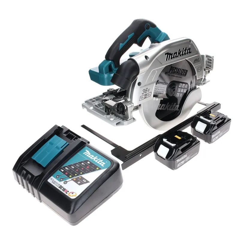 Bestseller Makita DHS 900 RF2 Akku Handkreissäge 36 V ( 2x 18 V ) 235 mm Brushless + 2x Akku 3,0 Ah + Ladegerät