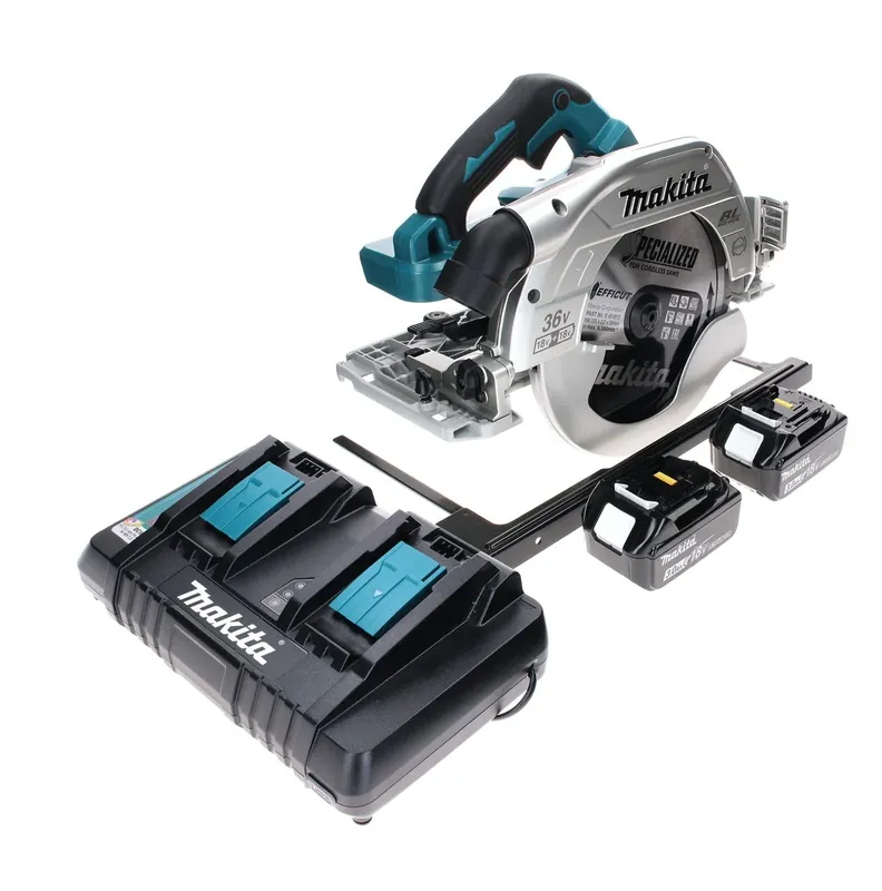Makita DHS 900 PF2 Akku Handkreissäge 36 V ( 2x 18 V ) 235 mm Brushless + 2x Akku 3,0 Ah + Doppelladegerät Bestseller
