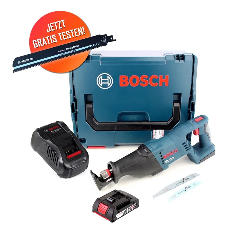 Beliebt Gratis Bosch Carbide Säbelsägeblatt Bosch GSA 18 V-LI Akku Säbelsäge 18 V + 1x Akku 2,0 Ah + Ladegerät + L-Boxx