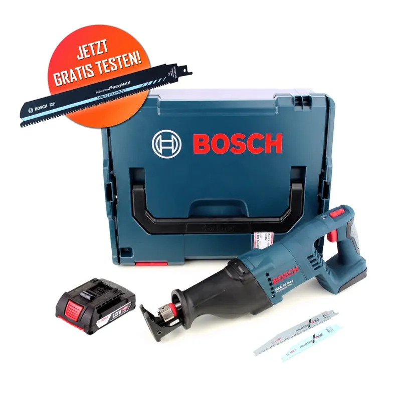 Versand Am Gleichen Tag Gratis Bosch Carbide Säbelsägeblatt Bosch GSA 18 V-LI Akku Säbelsäge 18 V + 1x Akku 2,0 Ah + L-Boxx - ohne Ladegerät