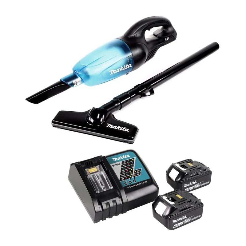 Preisreduziert Makita DCL 180 RG B Akku Staubsauger 18 V Schwarz + 2x Akku 6,0 Ah + Ladegerät