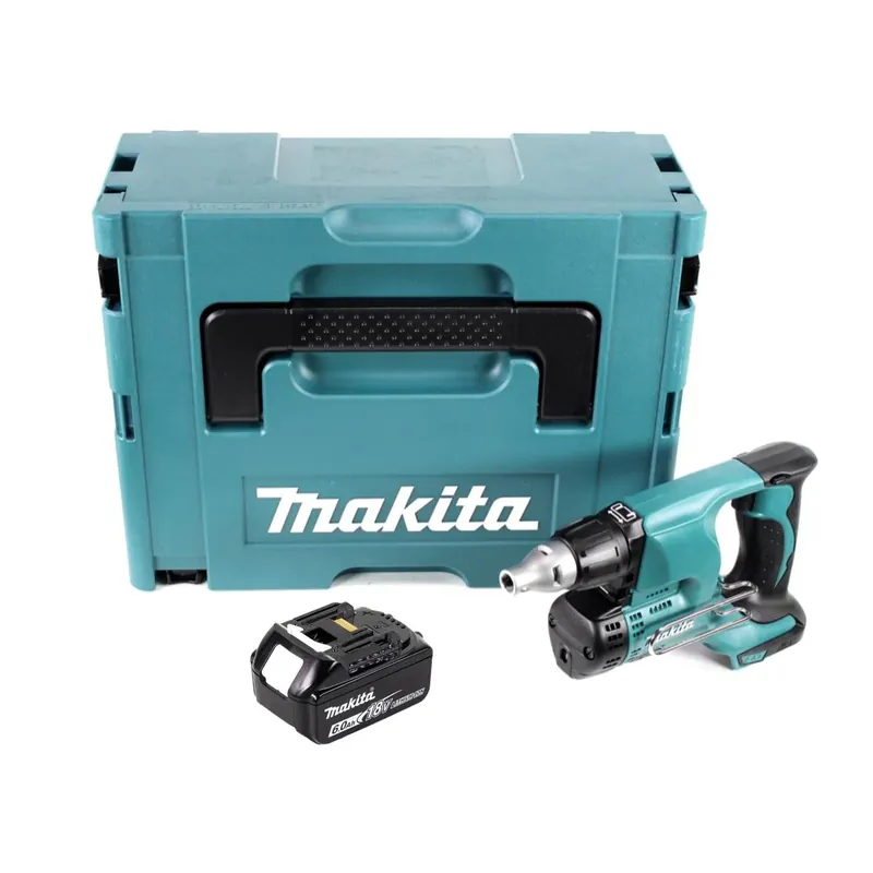 Zertifiziert Makita DFS 450 G1J Akku Schnellbauschrauber Trockenbauschrauber 18 V + 1x Akku 6,0 Ah + Makpac - ohne Ladegerät