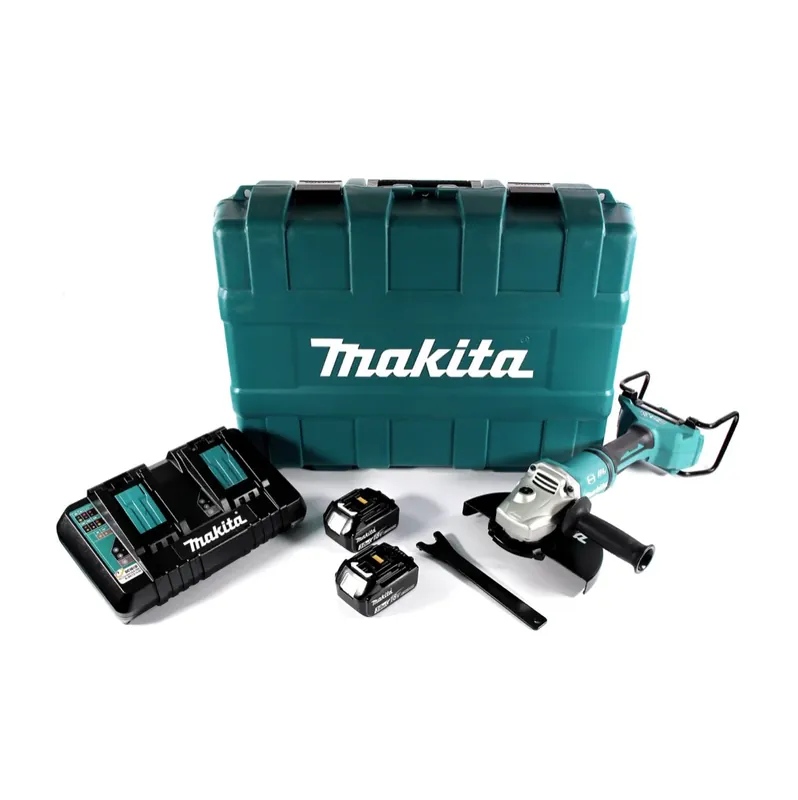 Sale Makita DGA 900 PFK Akku Winkelschleifer 36 V ( 2x 18 V ) 230 mm Brushless + 2x Akku 3,0 Ah + Doppelladegerät + Koffer