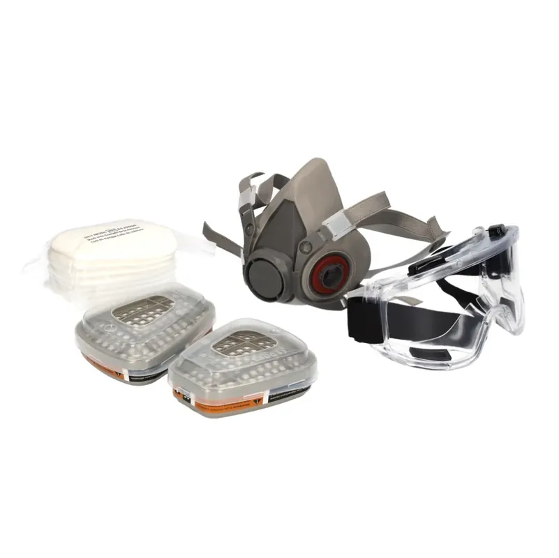 Kischers N 95 Atemschutz Masken Set 1x Halbmaske + 2 x Filterpatrone + 8x Baumwollfilter + Schutzbrille + 2x Verschlussklappe Sichere Zahlung