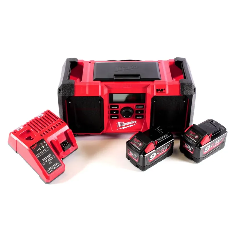 Preisknaller Milwaukee M18 JSR DAB+-902C Akku / Netz Radio Baustellenradio 18 V + 2x Akku 9,0 Ah + Ladegerät