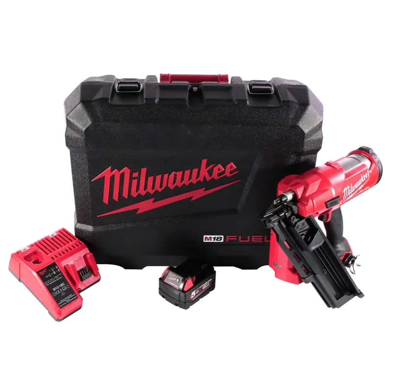 Milwaukee M18 FFN-501C Akku Nagler 18 V 50 - 90 mm Brushless + 1x Akku 5,0 Ah + Ladegerät + Koffer Solange Der Vorrat Reicht