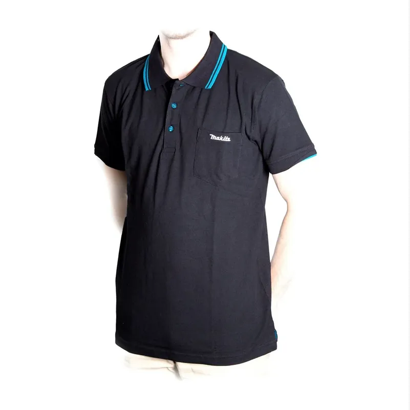 Makita Polo Rugby Shirt T-Shirt Größe L 100% Baumwolle Farbe schwarz Rabatt