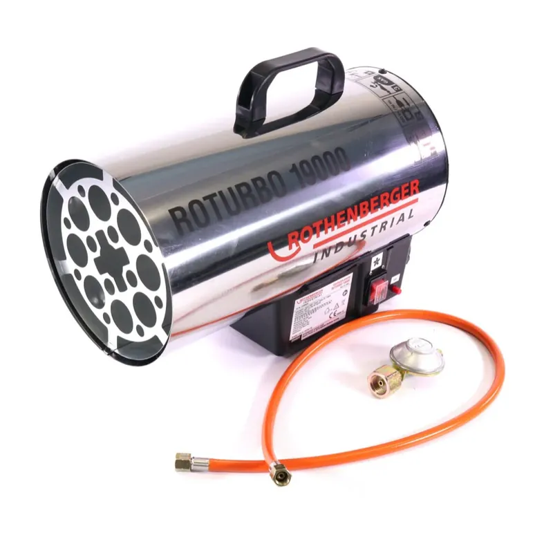 Angebot Rothenberger Industrial RoTurbo 19000 Heizkanone + Piezo-Zündung + Schlauch + Regler ( 1500000051 ) 980 °C Flamme