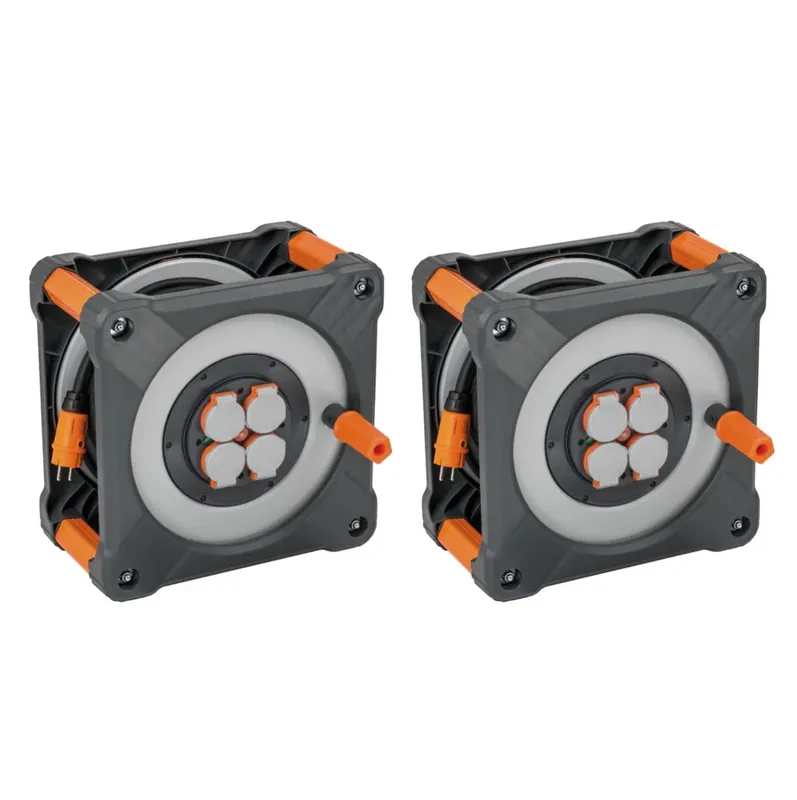 Preiswert Brennenstuhl professionalLINE Set 2x Kabeltrommel mit Rundum Überrollschutz ( 2x 9202330100 ) 33 m 4 Steckdosen IP44 BGI 608