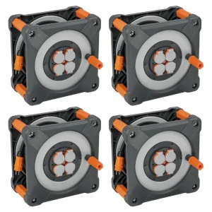 Brennenstuhl professionalLINE Set 4x Kabeltrommel mit Rundum Überrollschutz ( 4x 9201500100 ) 50 m 4 Steckdosen IP44 BGI 608 Mega-Angebot