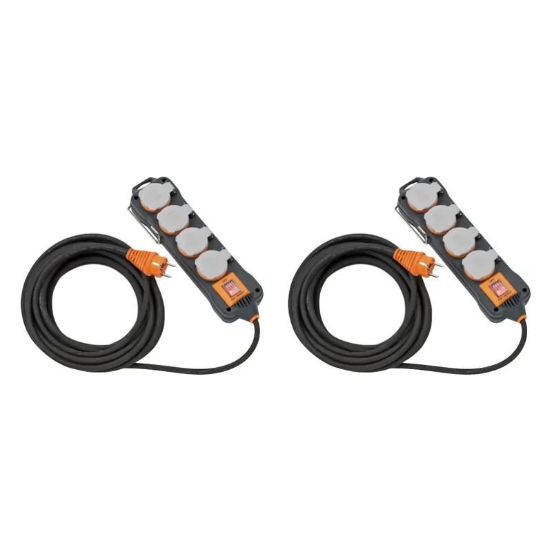 Brennenstuhl professionalLINE Set 2x Steckdosenleiste 4 Steckdosen IP 54 8 m ( 2x 9151480100 ) H07RN-F 3G1,5 Preiswert