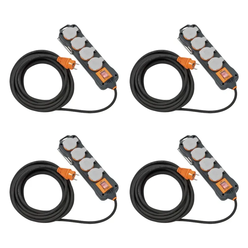 Finale Aktion Brennenstuhl professionalLINE Set 4x Steckdosenleiste 4 Steckdosen IP 54 8 m ( 4x 9151480100 ) H07RN-F 3G1,5