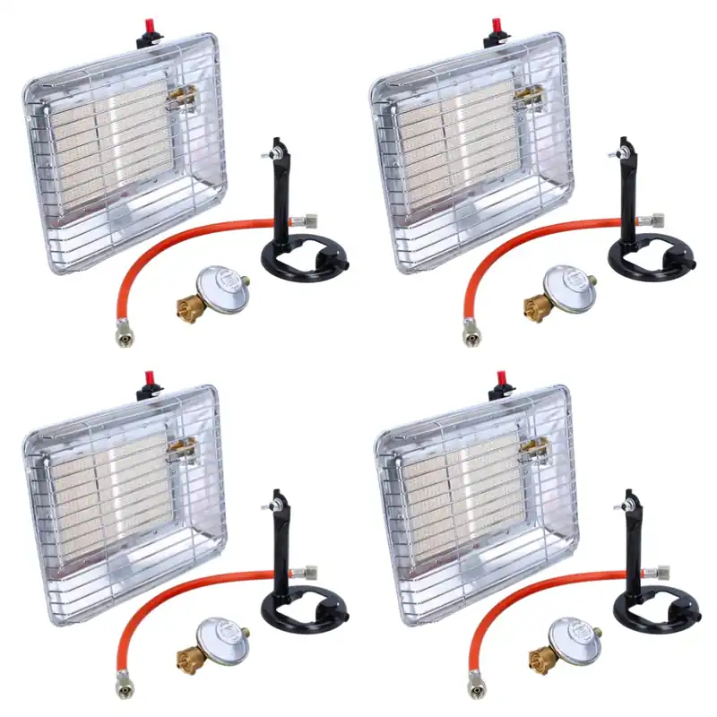 Expressversand Rothenberger Industrial Set 4x Eco Piezo Gasheizstrahler ( 4x 35985 ) 2,7 kW - 4,2 kW für Propangasflaschen 5 kg und 11 kg