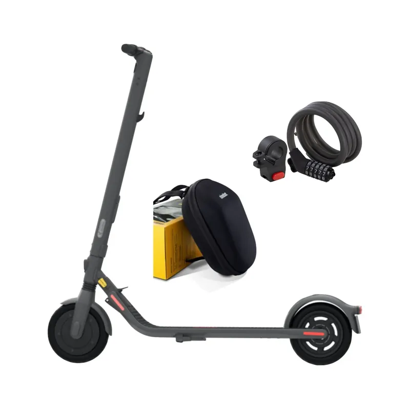 Ninebot by Segway Kick Scooter E25D E-Scooter Elektro Roller 300 W 20 km/h + KickScooter Zahlenschloss + KickScooter Lenkertasche Schneller Versand