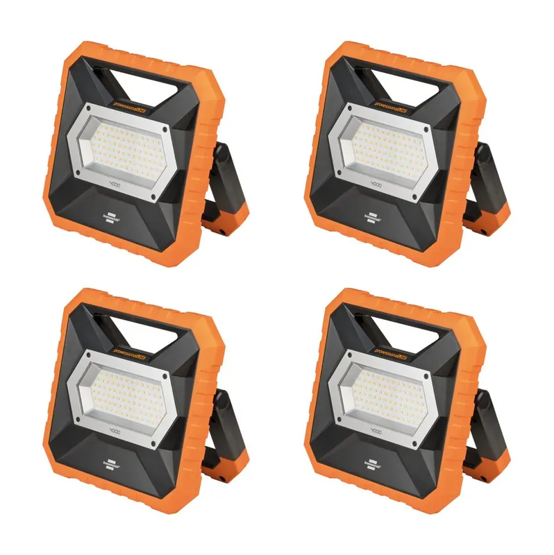 Sonderangebot Brennenstuhl professionalLINE Set 4x X 4000 MA Mobiler Akku LED Strahler 11,1 V 5,4 Ah ( 4x 9171320401 ) 3800 Lumen IP55 40 Watt
