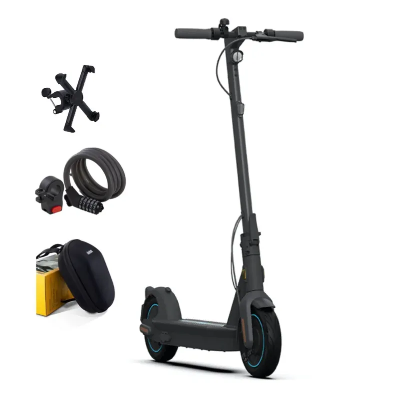 Schnäppchen Ninebot Kick Scooter MAX G30D by Segway E-Scooter Elektro Roller 350 Watt + Zahlenschloss + Front Bag Lenker Tasche + Handyhalterung