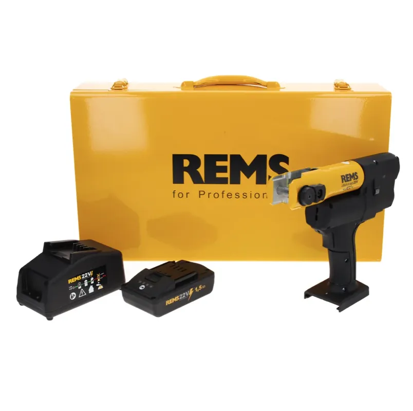 Wochenendangebot REMS Mini Press 22 V ACC Basic Pack Akku Radialpresse 21,6 V 22 kN ( 578010 R220 ) + 1x Akku 1,5 Ah + Ladegerät + Koffer