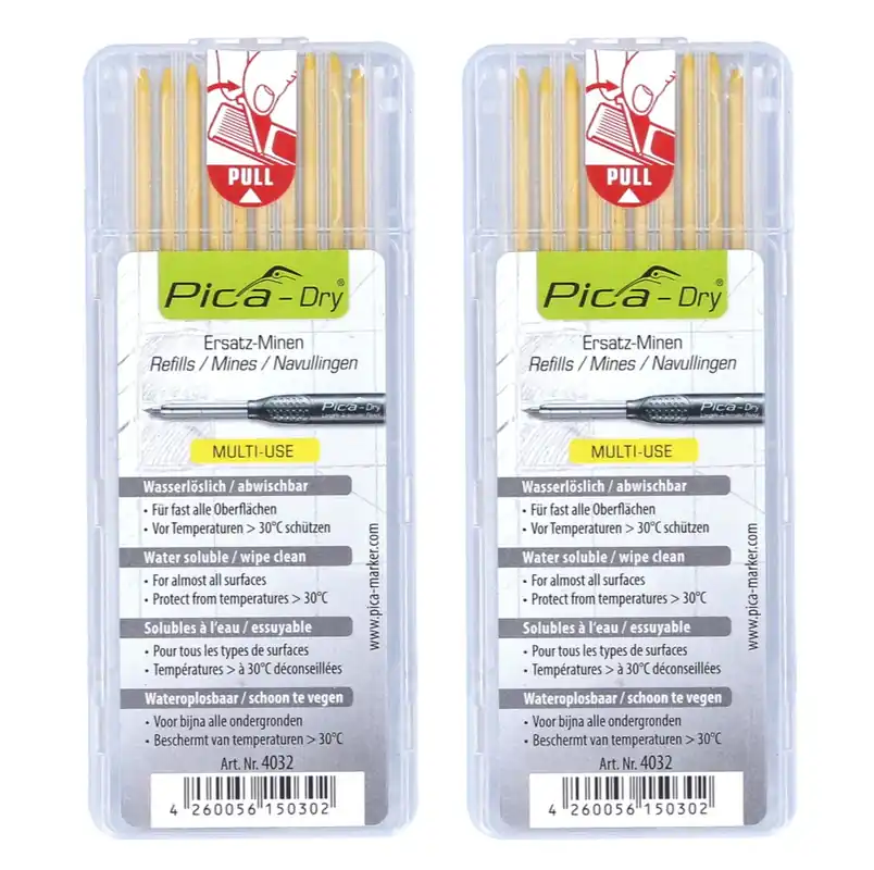 Pica DRY Ersatz Minen Wasserlöslich Gelb 20 Stk. ( 2x 4032 ) Schnäppchen