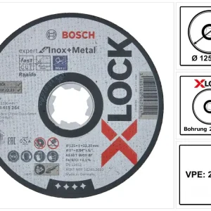 Begrenztes Angebot Bosch Expert for Inox & Metal Trennscheibe X-LOCK 125 x 22,23 mm 25 Stk. ( 25x 2608619264 )