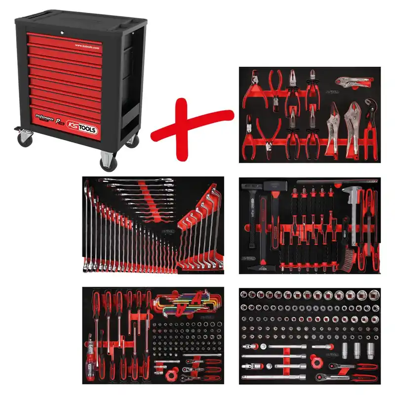 KS TOOLS Performanceplus Werkstattwagen-Satz P15 mit 279 Werkzeugen für 5 Schubladen ( 815.5279 ) Jetzt Bestellen