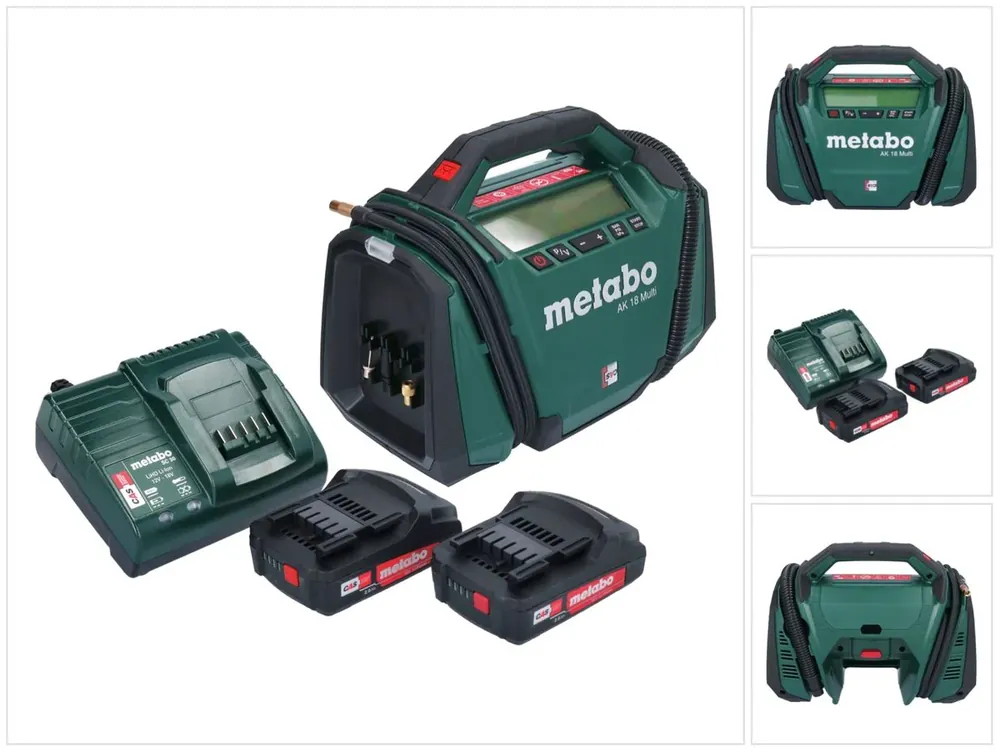Metabo AK 18 Multi Akku Kompressor 18 V 11 bar + 2x Akku 2,0 Ah + Ladegerät Neu Im Sortiment