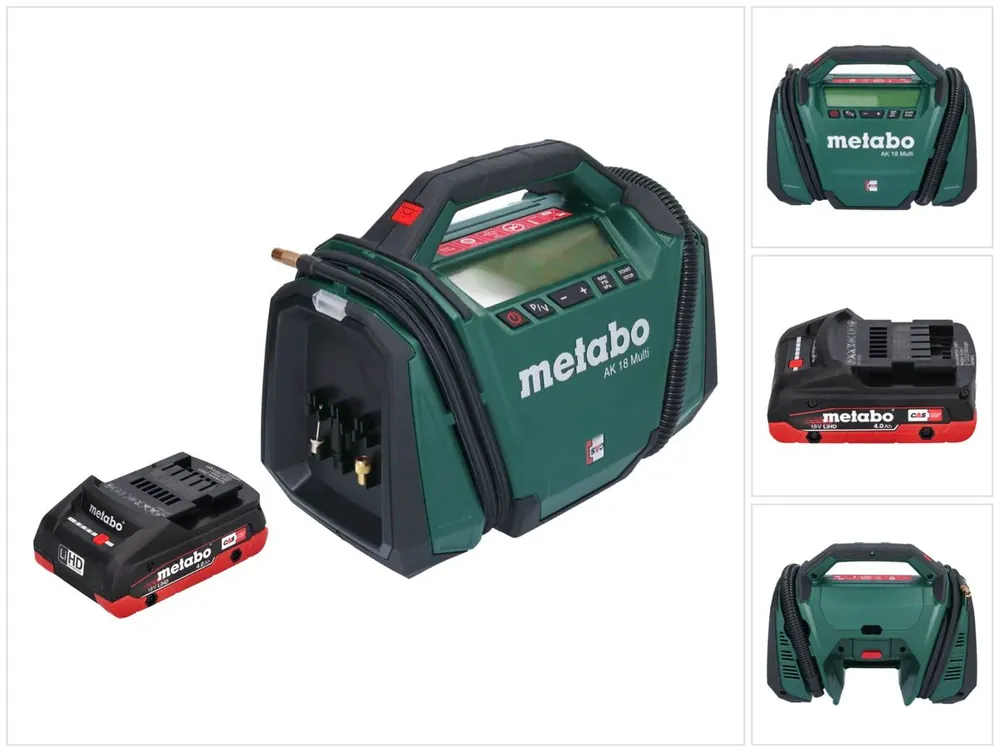 Preis Gesenkt Metabo AK 18 Multi Akku Kompressor 18 V 11 bar + 1x Akku 4,0 Ah - ohne Ladegerät