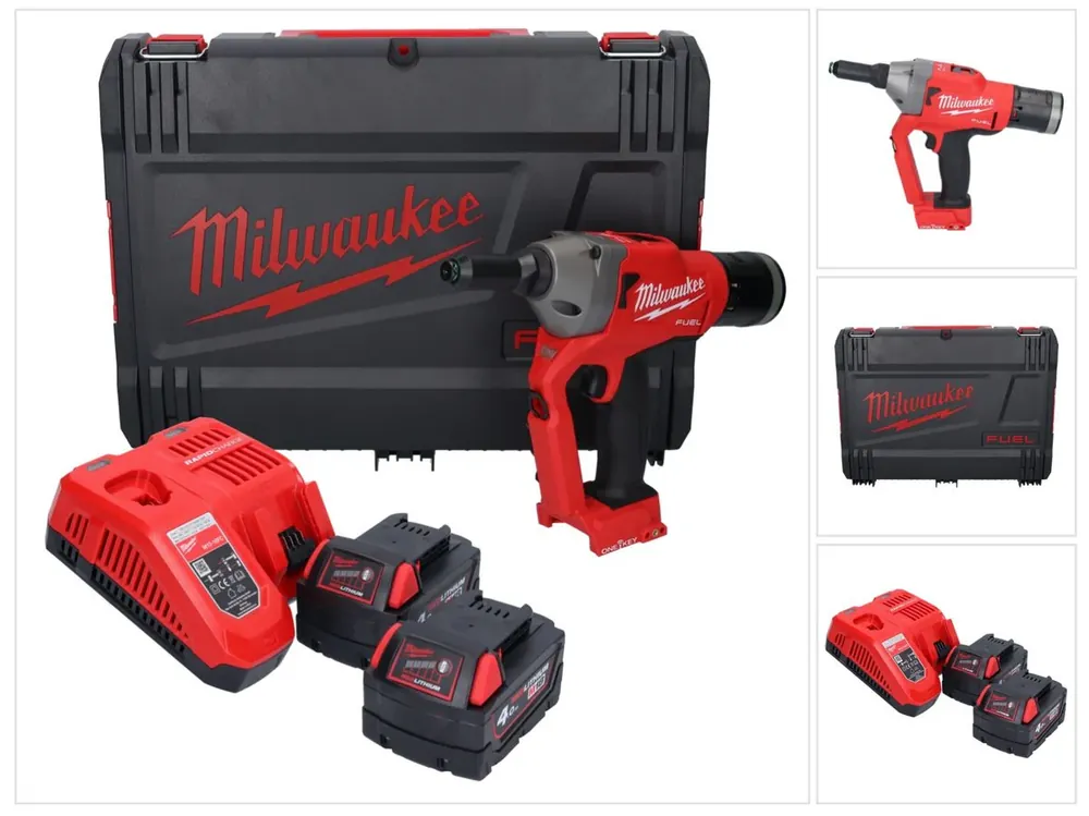 Jetzt Kaufen Milwaukee M18 ONEFPRT-402X Akku Blindnietgerät 18 V 20 kN Brushless + 2x Akku 4,0 Ah + Ladegerät + HD Box