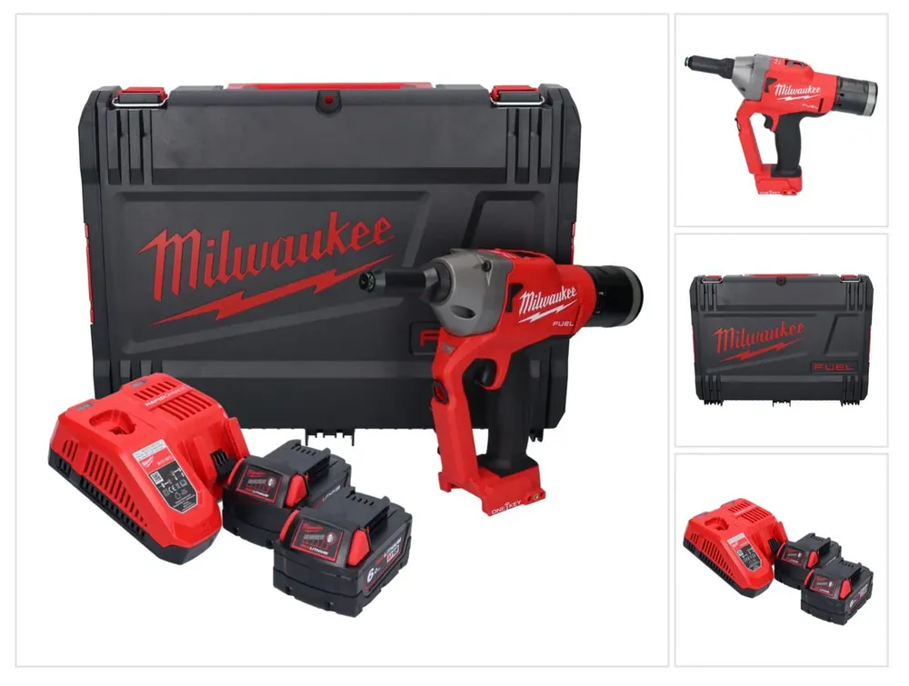 Heißes Angebot Milwaukee M18 ONEFPRT-602X Akku Blindnietgerät 18 V 20 kN Brushless + 2x Akku 6,0 Ah + Ladegerät + HD Box