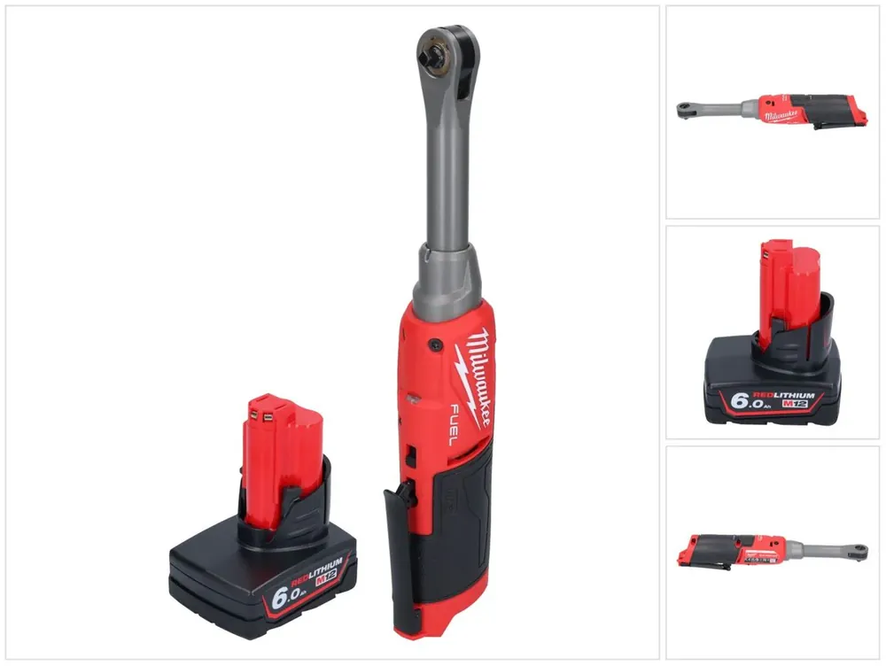 Milwaukee M12 FHIR14LR-601 Akku Hochgeschwindigkeits Ratsche 12 V 47 Nm 1/4" Brushless + 1x Akku 6,0 Ah - ohne Ladegerät Markenprodukt