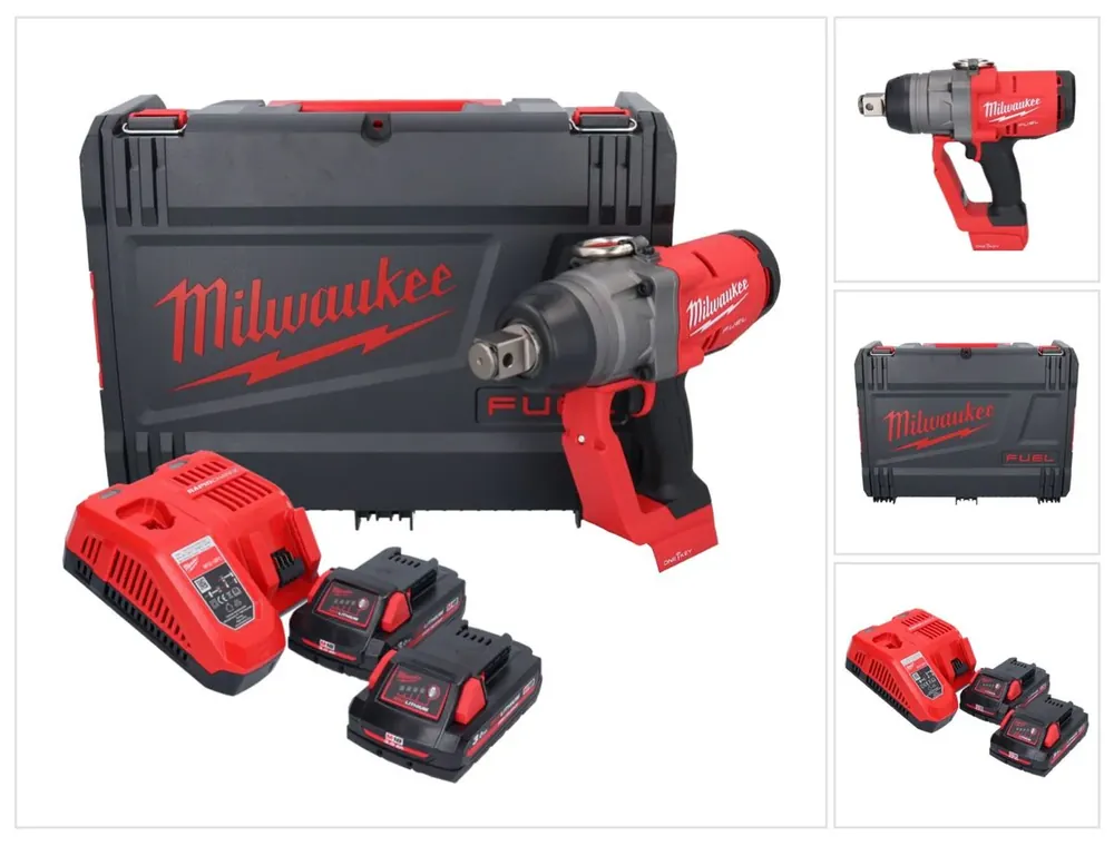 Milwaukee M18 ONEFHIWF1-302X Akku Schlagschrauber 18 V 2033 Nm 1″ Brushless + 2x Akku 3,0 Ah + Ladegerät + HD Box Beliebt