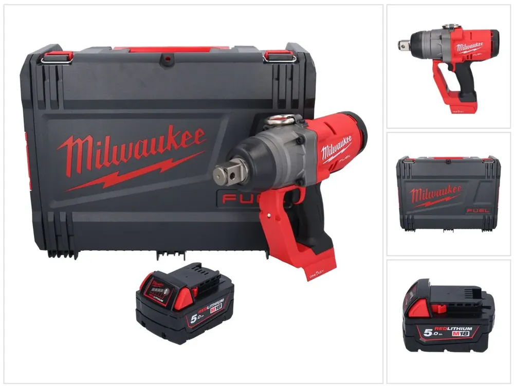 Neu Im Sortiment Milwaukee M18 ONEFHIWF1-501X Akku Schlagschrauber 18 V 2033 Nm 1″ Brushless + 1x Akku 5,0 Ah + HD Box - ohne Ladegerät