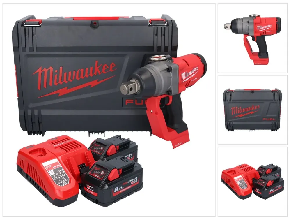 Milwaukee M18 ONEFHIWF1-802X Akku Schlagschrauber 18 V 2033 Nm 1″ Brushless ( 4933459733 ) + 2x Akku 8,0 Ah + Ladegerät + HD Box Nur Heute