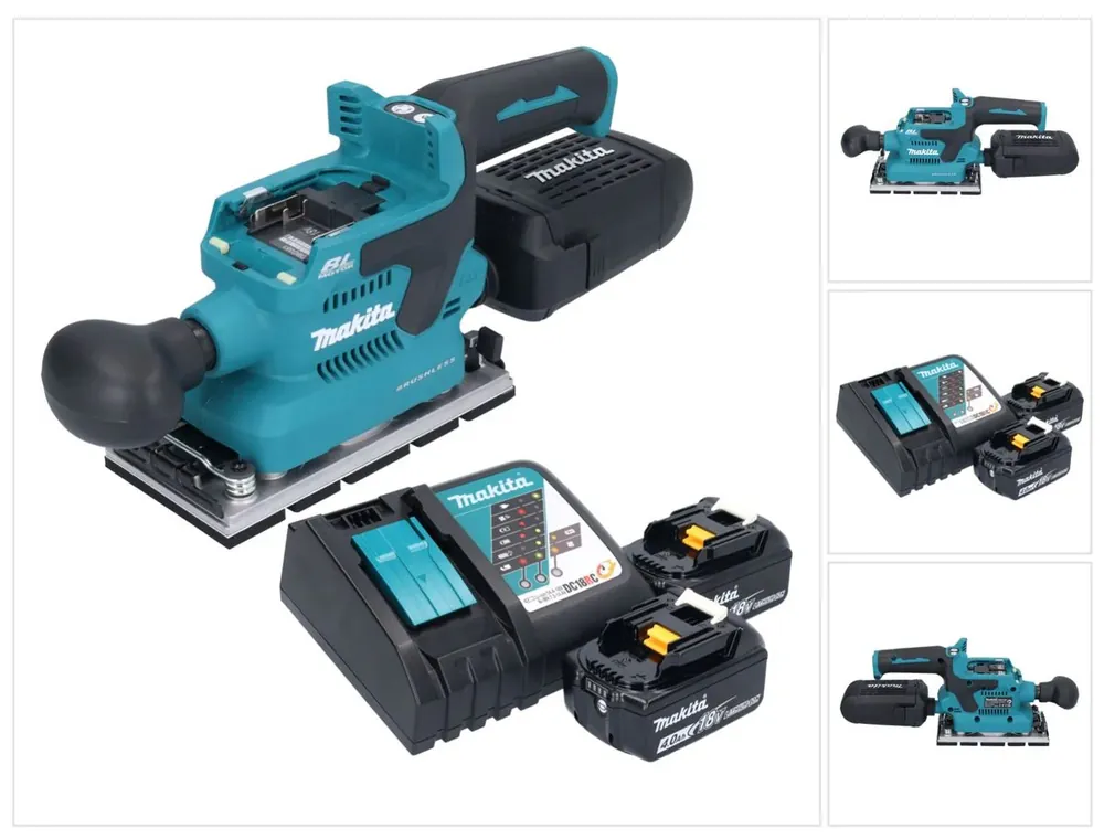 Neu Im Sortiment Makita DBO 381 RMU Akku Schwingschleifer 18 V 93 x 185 mm Brushless + 2x Akku 4,0 Ah + Ladegerät