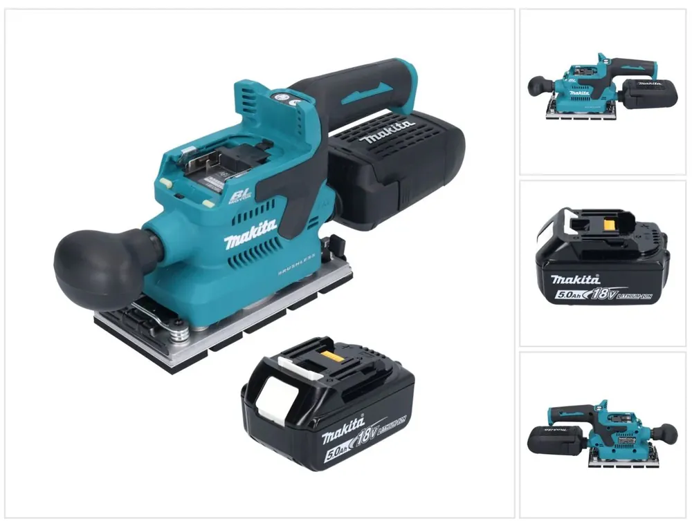 Solange Der Vorrat Reicht Makita DBO 381 T1U Akku Schwingschleifer 18 V 93 x 185 mm Brushless + 1x Akku 5,0 Ah - ohne Ladegerät
