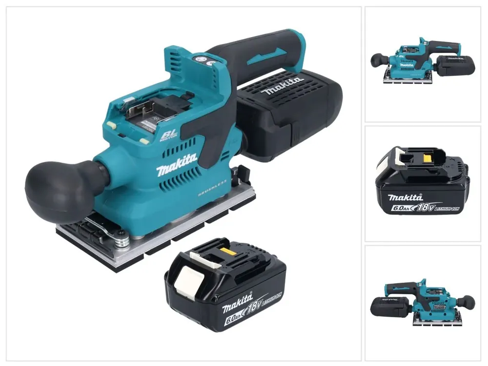 Abverkauf Makita DBO 381 G1U Akku Schwingschleifer 18 V 93 x 185 mm Brushless + 1x Akku 6,0 Ah - ohne Ladegerät