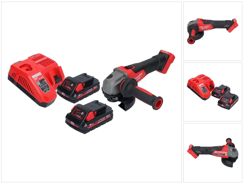 Milwaukee M18 FSAG125X-302 Akku Winkelschleifer 18 V 125 mm Brushless + 2x Akku 3,0 Ah + Ladegerät Mega-Angebot